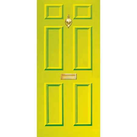 Door Decal Dementia Freindly with Letterbox and Knocker - Lime Green